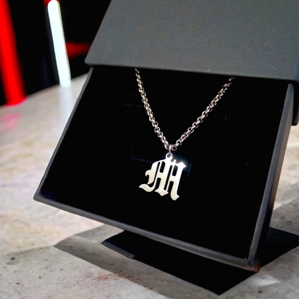 Stainless Steel Initial Pendant Necklace (Style #01)